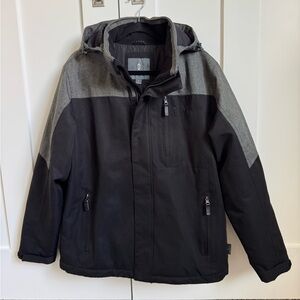 Men's Free Country Black and Gray Winter Jacket with‎ Hood Size Large
